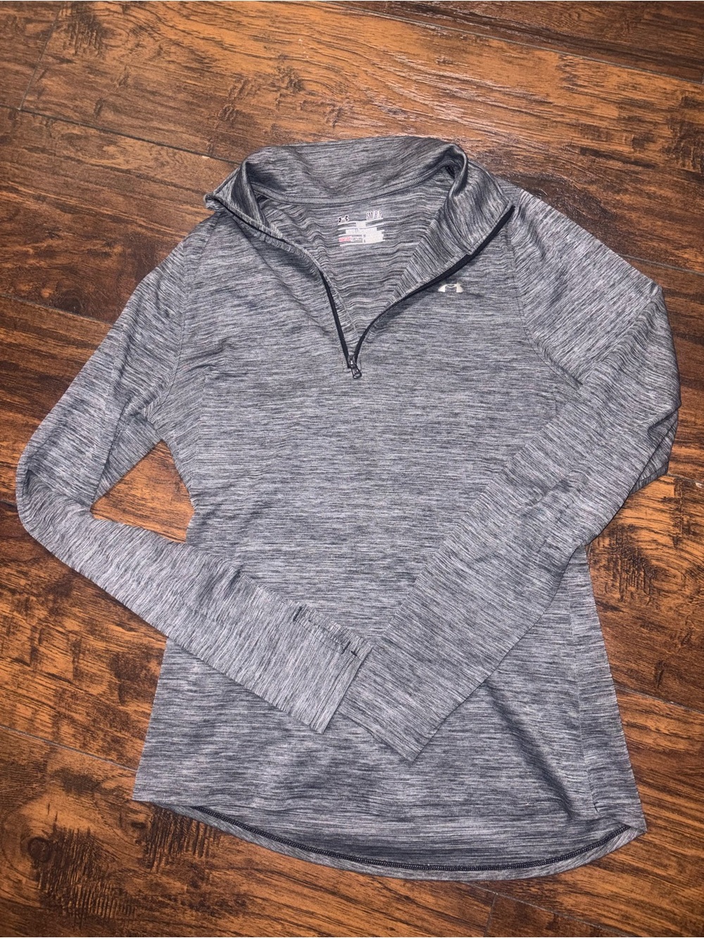 Under Armour Women's Heather Gray Quarter-Zip Cowl Pullover
